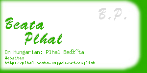 beata plhal business card